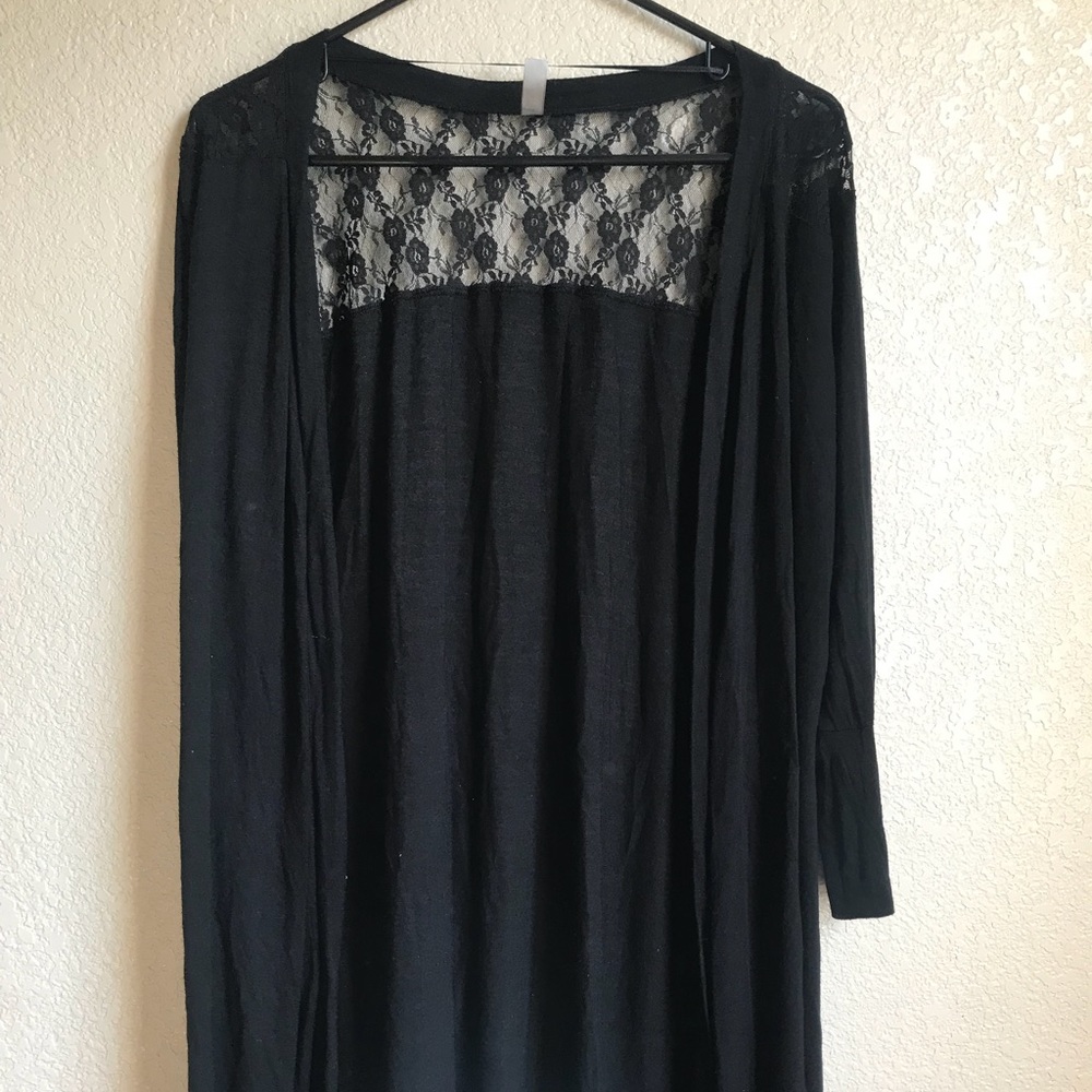 Black lace cardigan
